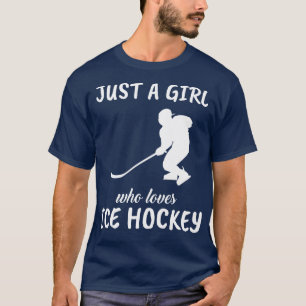 Nur ein Mädchen, das Eishockey Liebe T-Shirt