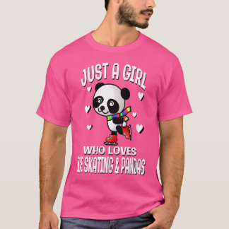 Nur ein Mädchen, das Eislaufen-Pandas süßen Bären T-Shirt