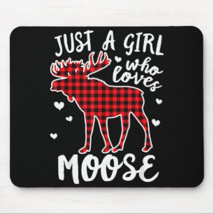 Nur ein Mädchen, das Elch Büffel Karo Weihnachten  Mousepad