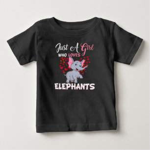 Nur ein Mädchen, das Elefanten  Baby T-shirt