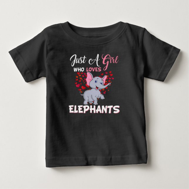 Nur ein Mädchen, das Elefanten  Baby T-shirt (Vorderseite)