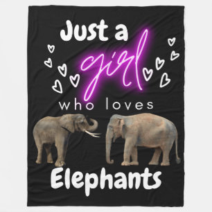 Nur ein Mädchen, das Elefanten Liebe, Fleece Blank