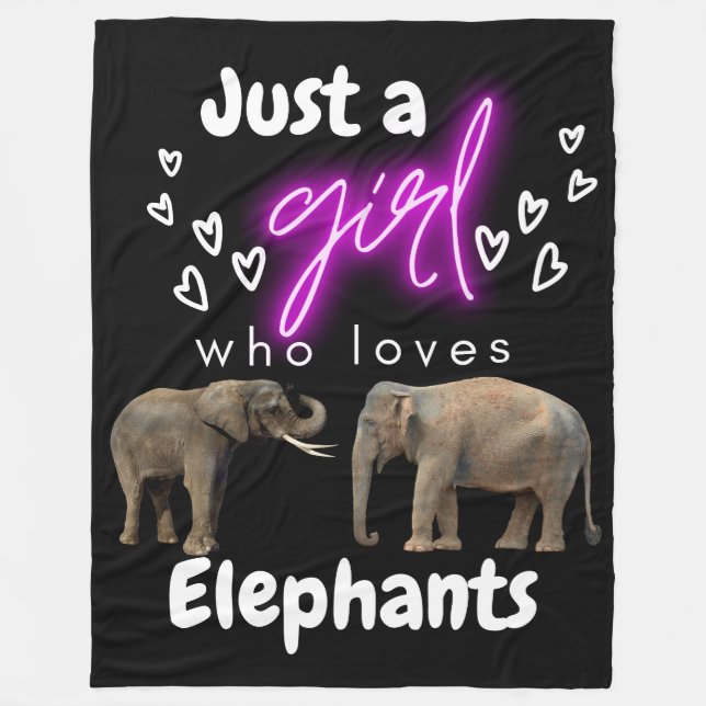 Nur ein Mädchen, das Elefanten Liebe, Fleece Blank (Vorderseite)