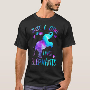 Nur ein Mädchen, das Elefanten Liebe Galaxy Space  T-Shirt