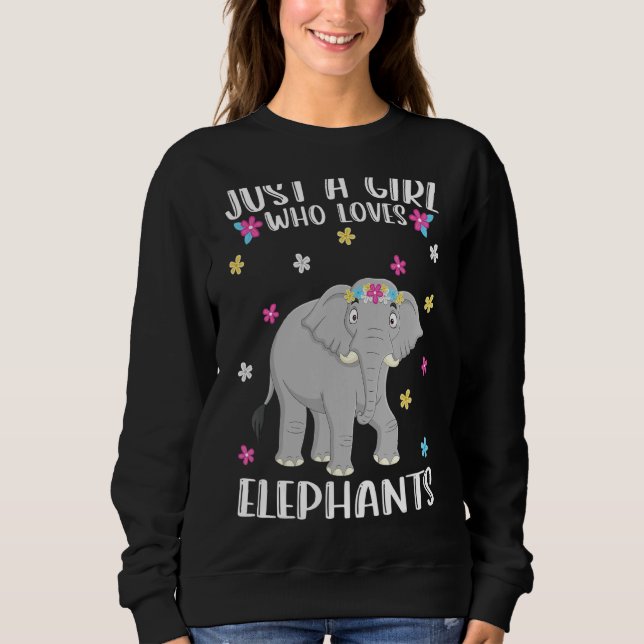 Nur ein Mädchen, das Elefanten Liebe, Niedlich Ele Sweatshirt (Vorderseite)