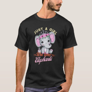 Nur ein Mädchen, das Elefanten Liebe T-Shirt