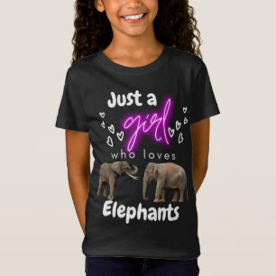 Nur ein Mädchen, das Elefanten Liebe T - Shirt
