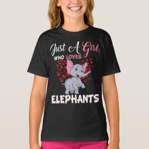 Nur ein Mädchen, das Elefanten Liebe T-Shirt