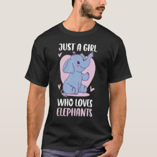 Nur ein Mädchen, das Elefanten Liebe T-Shirt