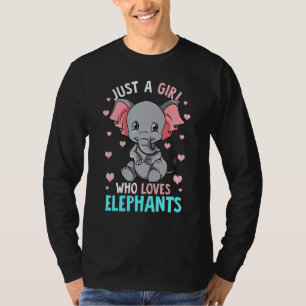 Nur ein Mädchen, das Elefanten Liebe T-Shirt
