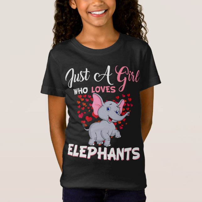 Nur ein Mädchen, das Elefanten Liebe T-Shirt (Vorderseite)