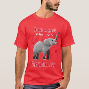 Nur ein Mädchen, das Elefanten Liebe T-Shirt