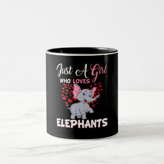 Nur ein Mädchen, das Elefanten Liebe Zweifarbige Tasse