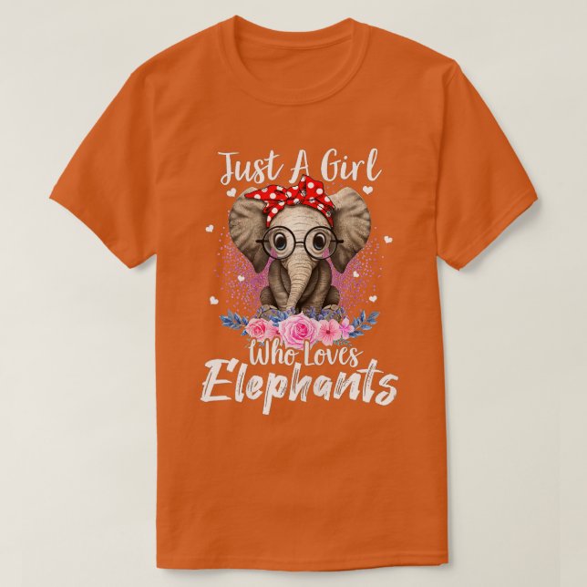 Nur ein Mädchen, das Elefanten Lieben Funny Elepha T-Shirt (Design vorne)