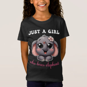 Nur ein Mädchen das Elefanten liebt Süßer Elefant T-Shirt
