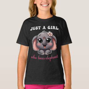 Nur ein Mädchen das Elefanten liebt Süßer Elefant T-Shirt