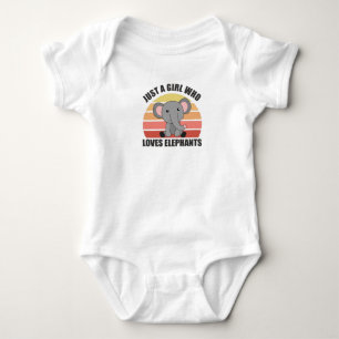 Nur ein Mädchen, das Elefanten-Niedliche Tiere Lie Baby Strampler