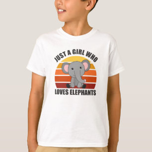 Nur ein Mädchen, das Elefanten-Niedliche Tiere Lie T-Shirt