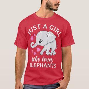 Nur ein Mädchen, das Elefanten-Niedliche Tiere Lie T-Shirt