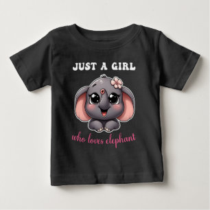 Nur ein Mädchen, das Elefanten Niedlichen Elefante Baby T-shirt