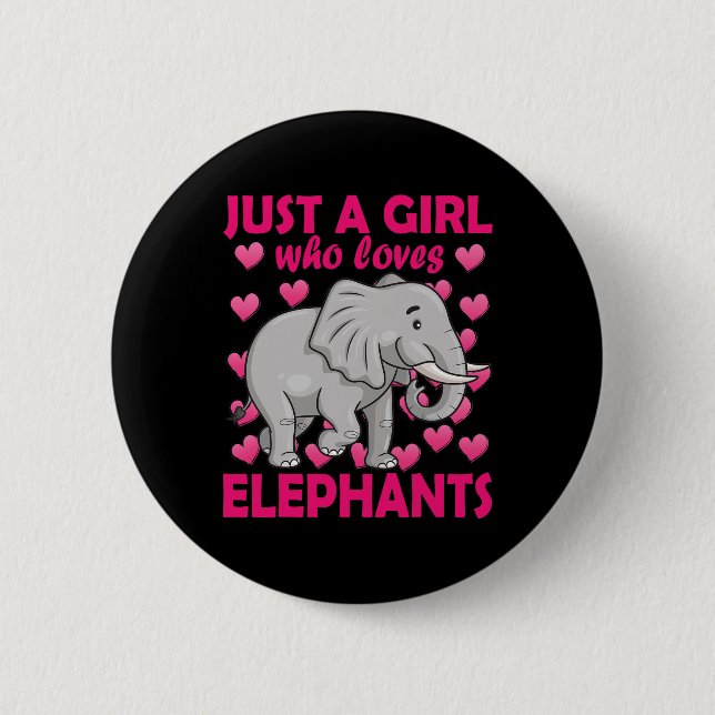 Nur ein Mädchen, das Elefanten Zoo Elephant Conse  Button (Vorderseite)