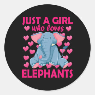 Nur ein Mädchen, das Elefanten Zoo Elephant Conse Runder Aufkleber