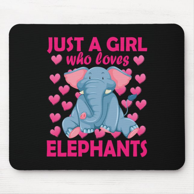 Nur ein Mädchen, das Elefanten Zoo Elephant Liebe Mousepad (Vorne)