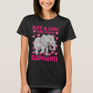 Nur ein Mädchen, das Elefanten Zoo Elephant Liebe T-Shirt