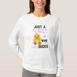 Nur ein Mädchen, das Enten Liebe - Niedliche Tiere T-Shirt