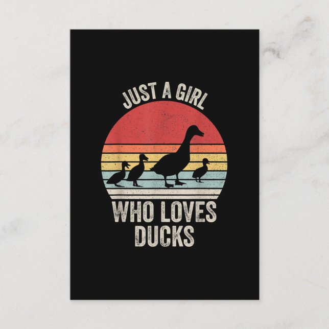 Nur ein Mädchen, das Enten Lieben Duck Eigentümer  Begleitkarte (Vorderseite)