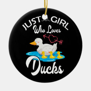 Nur ein Mädchen, das Enten Lieben Duck Eigentümer  Keramik Ornament