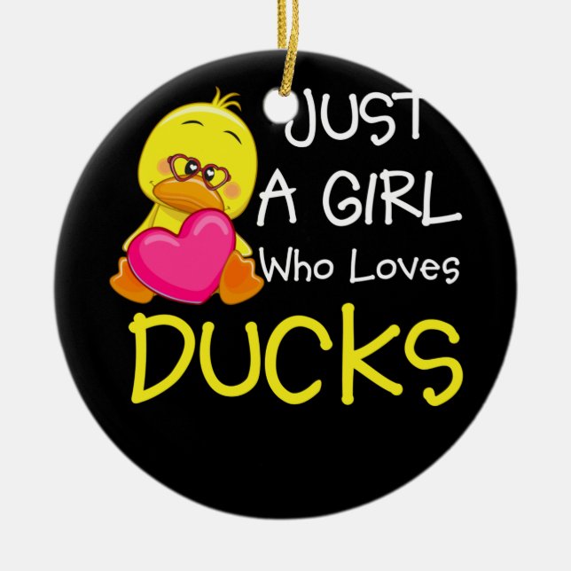 Nur ein Mädchen, das Enten Lieben - Niedliche Ente Keramik Ornament (Vorne)