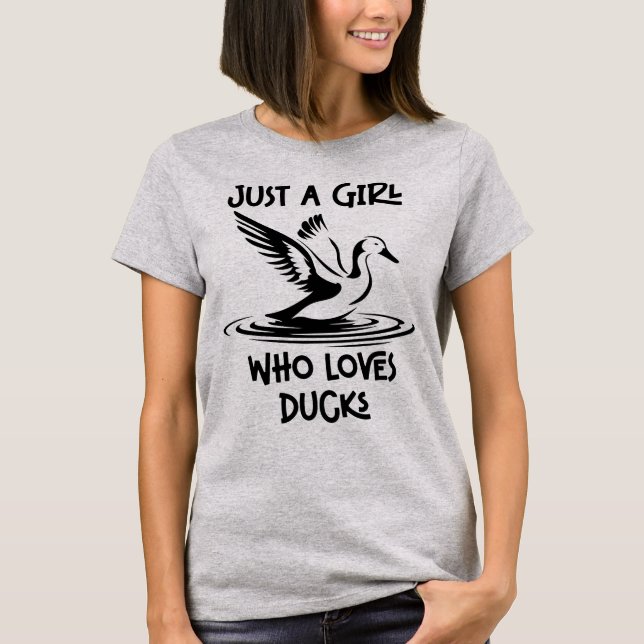 Nur ein Mädchen, das Enten Lieben T-Shirt (Vorderseite)