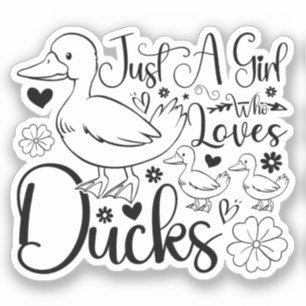 Nur ein Mädchen, das Enten liebt, Besitzer lustige Aufkleber