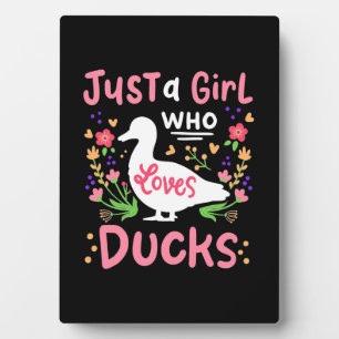 Nur ein Mädchen, das Enten liebt Fotoplatte