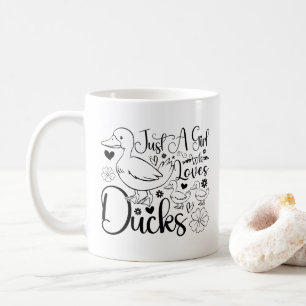 Nur ein Mädchen, das Enten liebt, süße Entenliebha Kaffeetasse