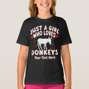 Nur ein Mädchen, das Esel liebt Personalisiert T-Shirt