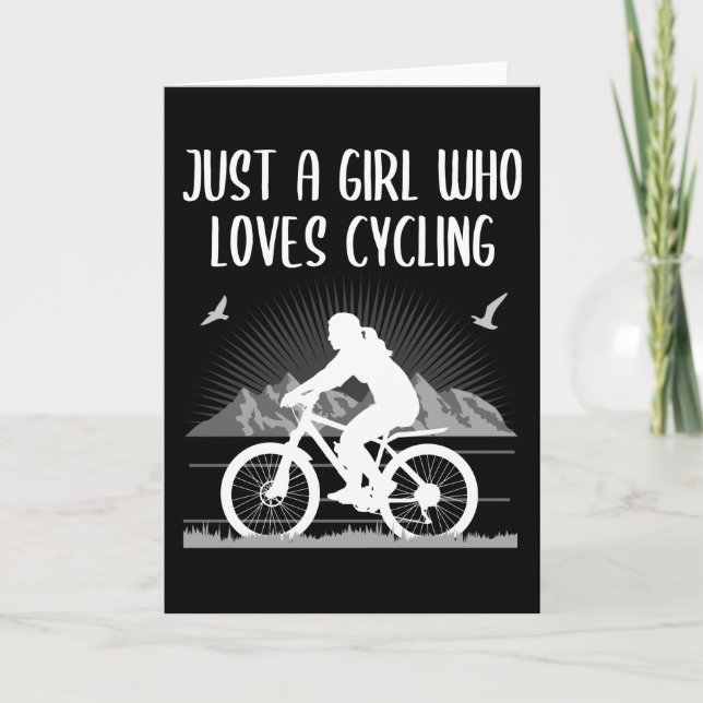 Nur ein Mädchen, das Fahrrad-Lieben-Geschenk macht Karte (Vorderseite)