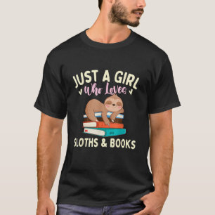 Nur ein Mädchen, das Faultiere & Bücher liebt - Bü T-Shirt