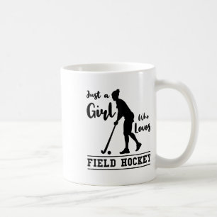 Nur ein Mädchen, das Feldhockey liebt Feldhockeysp Kaffeetasse