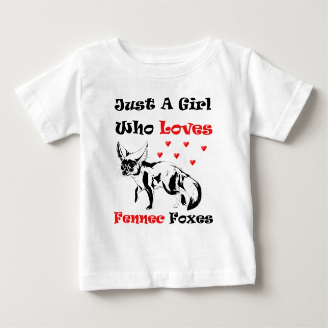 Nur ein Mädchen, das Fennec-Füchse Liebe Baby T-shirt (Vorderseite)