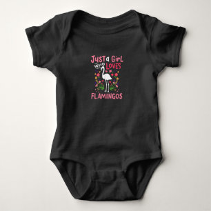Nur ein Mädchen, das Flamingo Lieben Baby Strampler