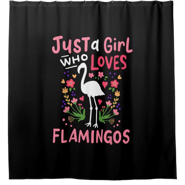 Nur ein Mädchen, das Flamingo Lieben Duschvorhang (Vorderseite)
