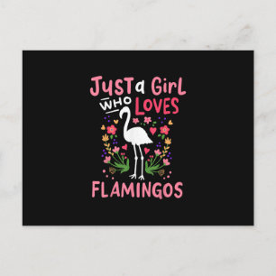 Nur ein Mädchen, das Flamingo Lieben Einladungspostkarte