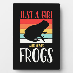 Nur ein Mädchen, das Frosch Liebe Fotoplatte