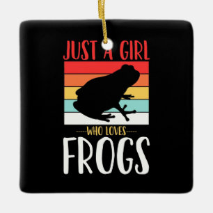 Nur ein Mädchen, das Frosch Liebe Keramikornament