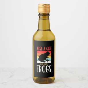 Nur ein Mädchen, das Frosch Liebe Weinetikett