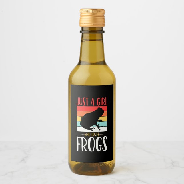 Nur ein Mädchen, das Frosch Liebe Weinetikett (Vorderseite)