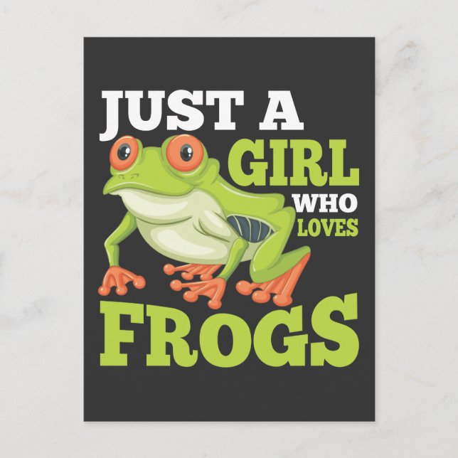 Nur ein Mädchen, das Frösche  Amphibientierfisch L Postkarte (Vorderseite)