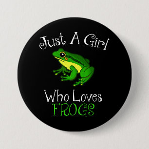 Nur ein Mädchen, das Frösche Funny Frog Lover Lieb Button